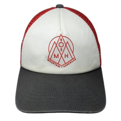 Mountain Hardwear Trucker Hat White Red Gray One Size Mesh Snapback Logo Outdoor
