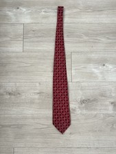 Bruno Piattelli Men's Tie Necktie Geometric Squares Handmade 100 Silk Red