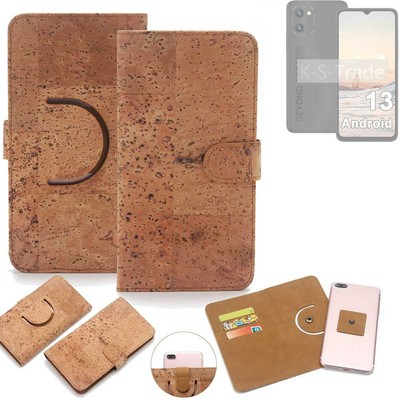 Schutz-Hülle für UMIDIGI C1 Plus Wallet-Case aus Kork Schutzhülle Tasche