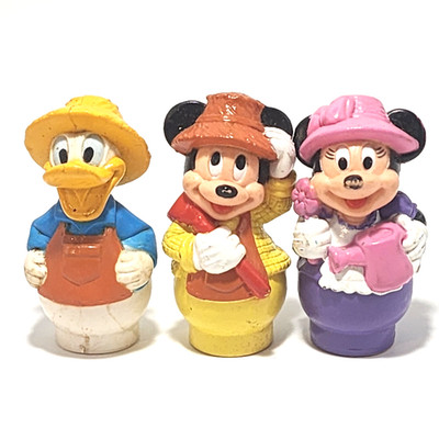 Vintage ARCO Disney Mickey Minnie Donald Little People Figurines Lot of 3