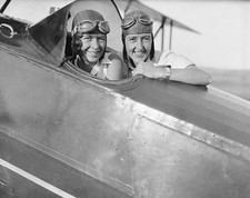 Girls Plan Endurance Refueling Flight Los Angeles California Miss E- Old Photo