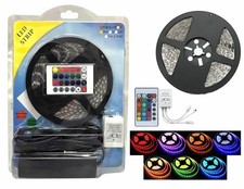MR DJ LED STRIP RGB Color LED Ribbon Kit with Power Plug Remote