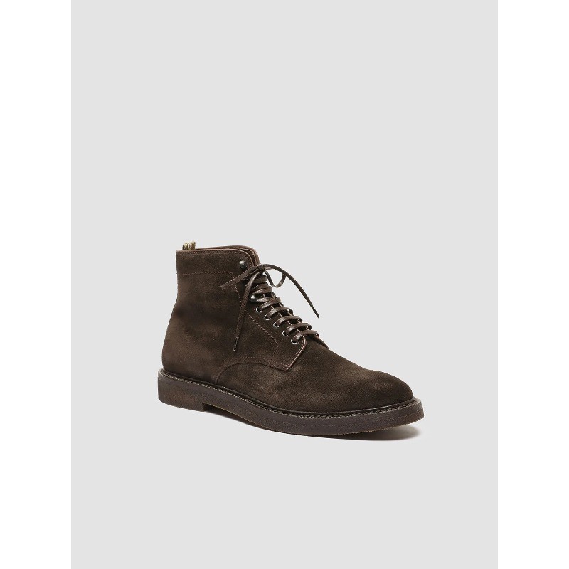 Chic Men's Leather Boots Mid Top Retro Workwear Boots Suede Lace