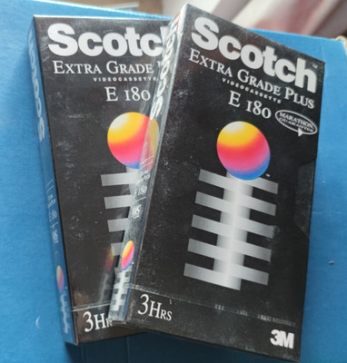 2x Scotch Extra Grade Plus E 180 VHS Video Kassette SEALED NEU & OVP Leer