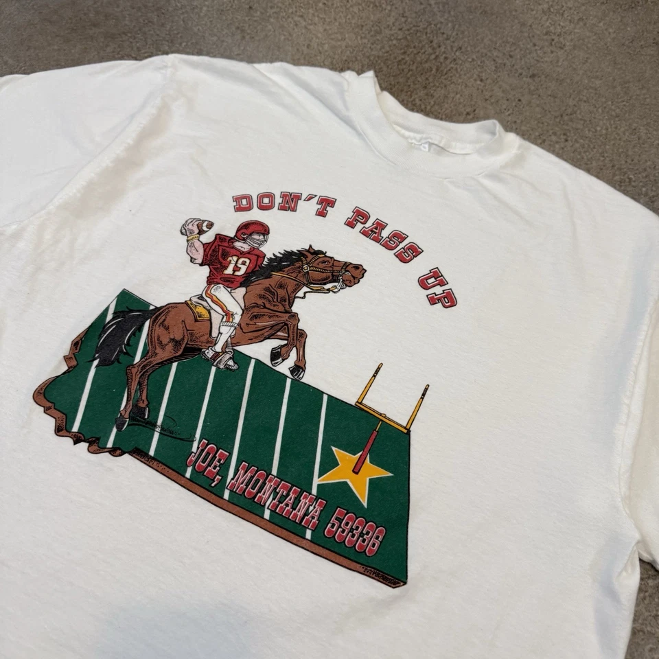 Camiseta De Colección Años 90 Don’t Pass Up Joe Montana XL Chiefs NFL Fútbol Kansas Foto 4 de 4
