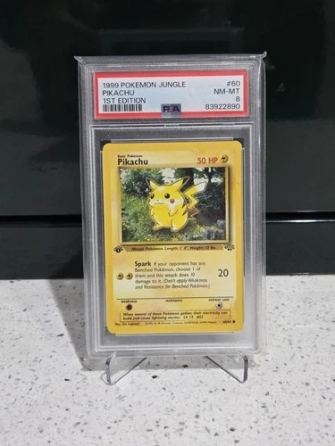 Pikachu 1999 1st Edition Pokemon Jungle Red Cheeks Psa 8