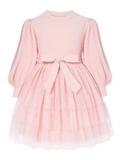 Girl Pink Dress 1T 2T Tulle Long Sleeves Tutu Skirt Baby1st 2nd Birthday Party