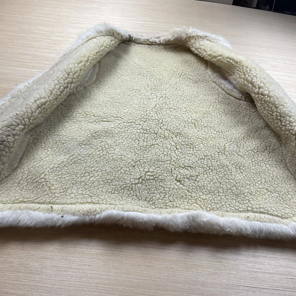 Chaleco Penny Lane Vintage Años 60 Borde de Piel de Oveja Cachemira Blanco y Negro Mod Imitación XL Foto 3 de 4