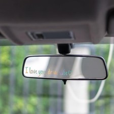 Drive Safe Vinyl Rear View Mirror Decal Sticker 3PCS, I Love You Color: Laser