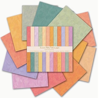 WILDLEDER MELIERT TEXTUR EFFEKT-PAPIER-FRISCHE SOMMERTÖNE 12''x 12'' 24 DOPPELSEITIG