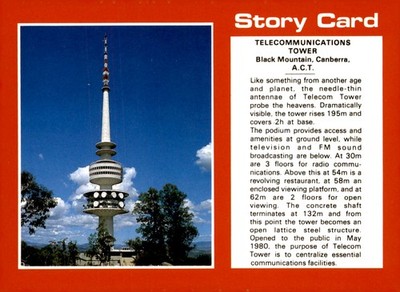 Telecommunications Tower, Black Mountain Canberra, 1980 Postcard