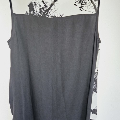 Mint Velvet Womens Size 16 Black White Overlay Chiffon Sleeveless Blouse Top - Picture 12 of 18