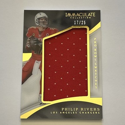 2017 Panini Immaculate FB, “Pro Bowl Swatches” card of Philip Rivers, S/N 17/25.