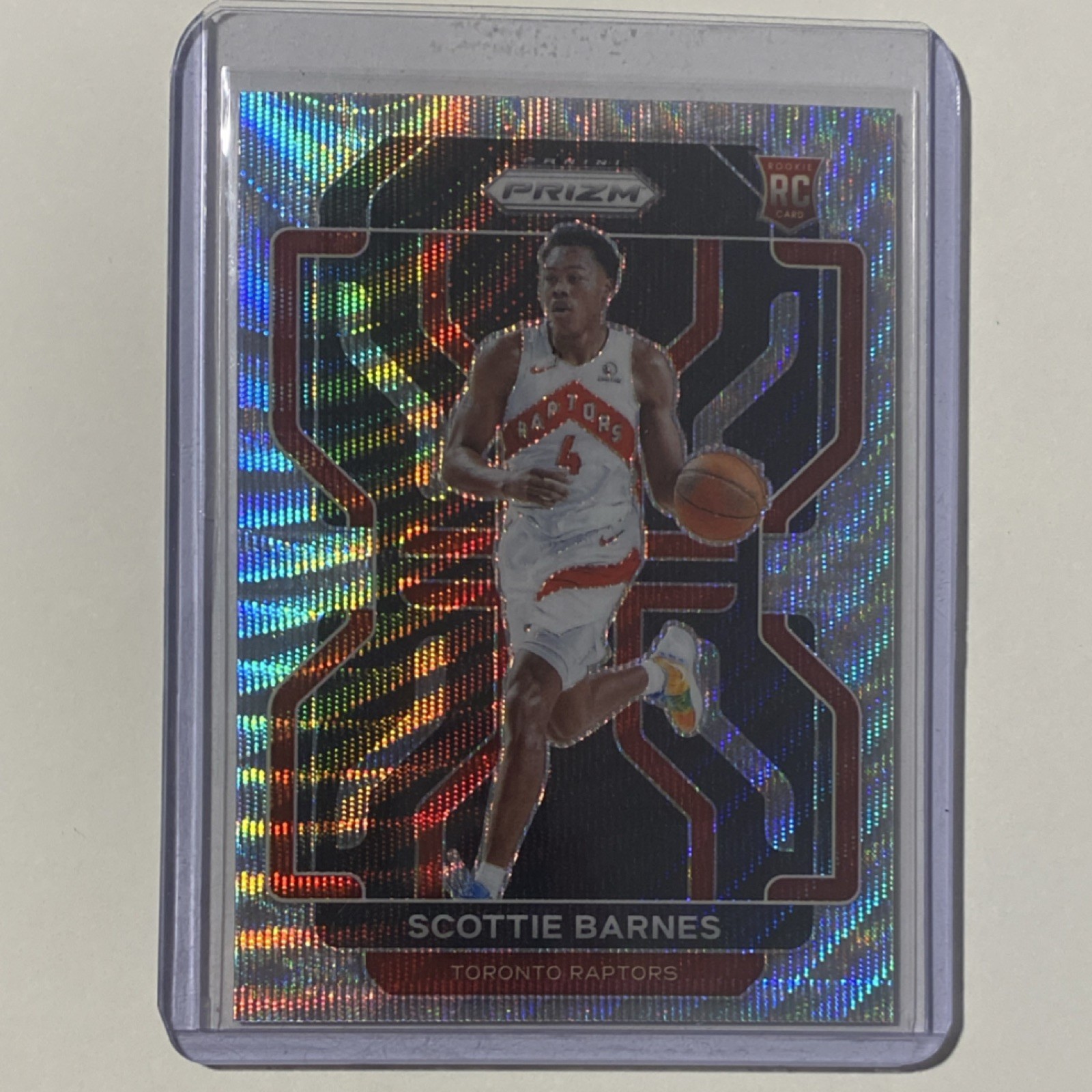 2021-22 Panini Prizm Hyper Rookie Card #320 Scottie Barnes - Toronto Raptors