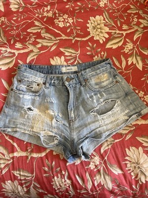 Mauro grifoni jeans Shorts Distressed Blue Size 26 Made In Italy