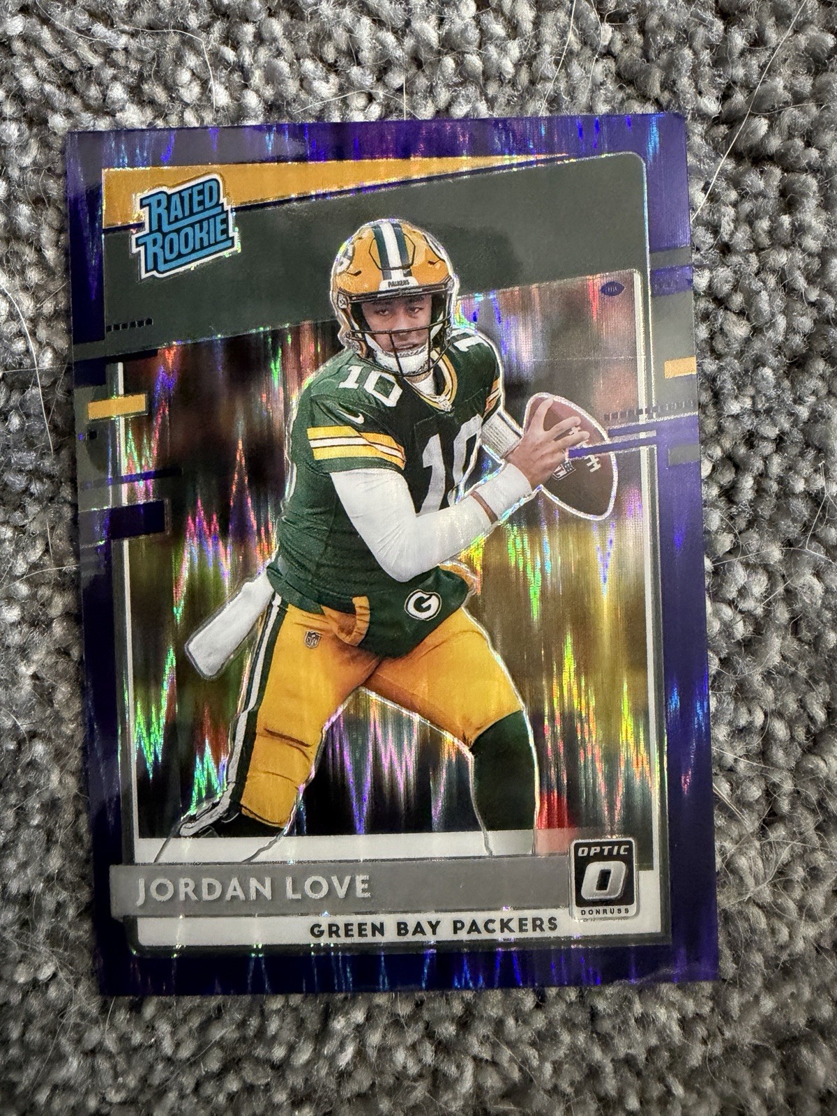 Jordan Love Panini Donruss Optic #154 Purple Shock