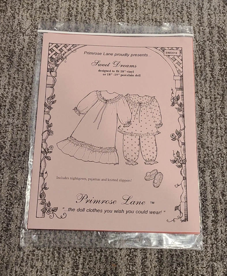 Primrose Lane 18-inch Doll Clothes Patterns - Lot Of 4 - Image 2 of 4
