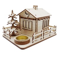 RäUcherhaus Holz Bastelset Basteln Weihnachten Ski - Holzkunst Aus Sachsen