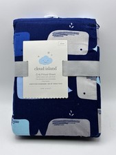 Cloud Island Crib Fitted Sheet Whales Sea Nautical