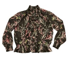 Ted Baker London "Calio" Dark Fortune Blouse Size UK 14 Premium Luxury Designer