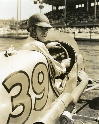 Jimmy Wilburn Los Angeles poses Offenhauser-powered Midget Wilburn- Old Photo