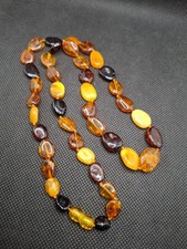 Ancien Collier En Pierre D’Ambre 3 Type Ambre Véritable