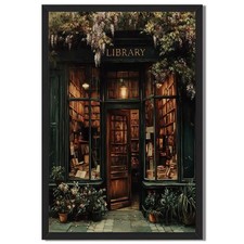Vintage Library Exterior Wall Art Canvas Oil Paintings Reproduction