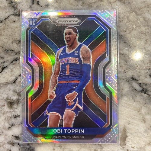 2020-21 Prizm Obi Toppin True Silver Prizm Refractor Rookie SP RC #280 NY Knicks