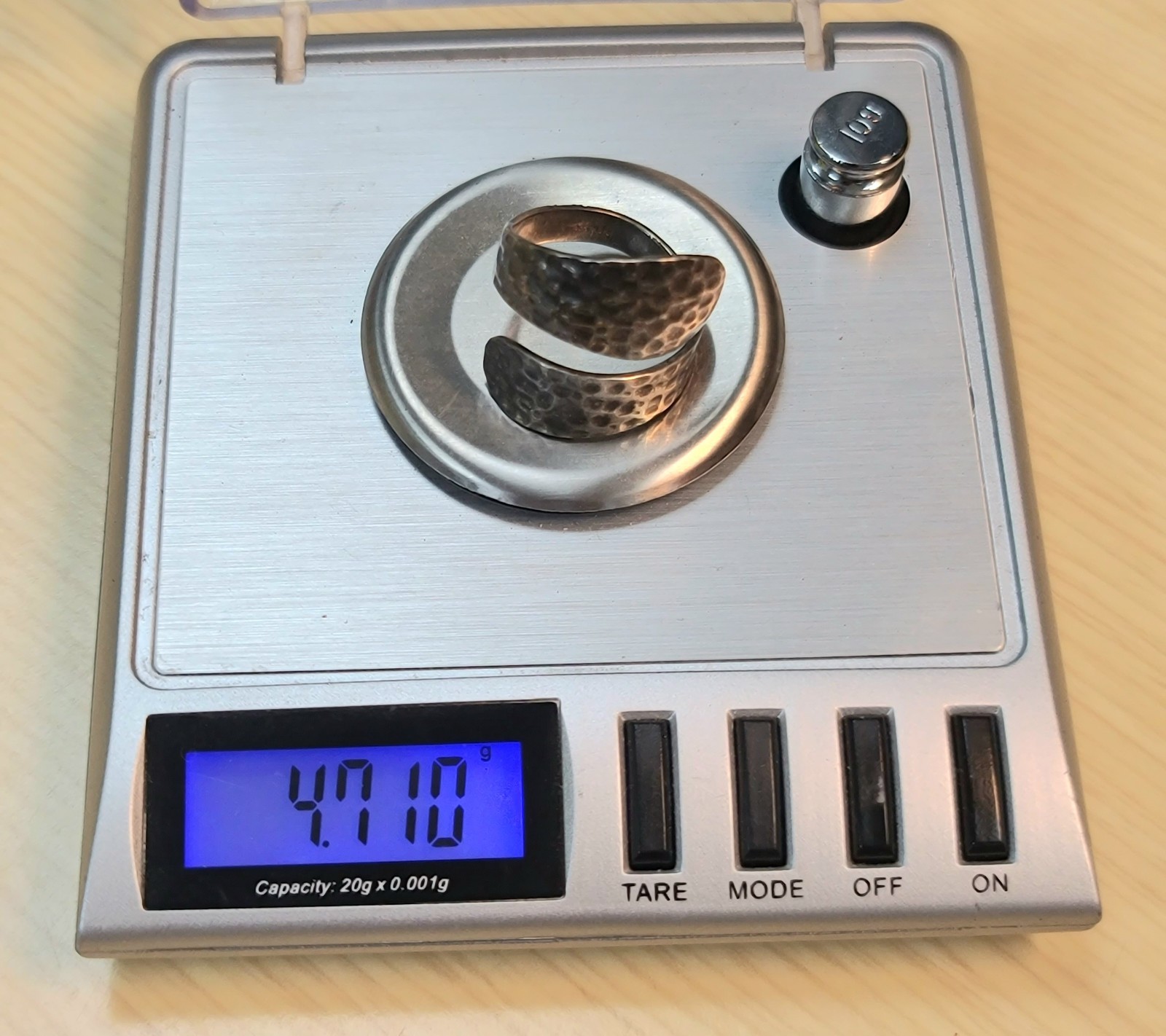 Sterling 925 Solid Silver Hammered Bypass Ring Ad… - image 11