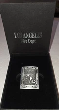 LAFD Lighter Brushed STAINLESS Finish LA Fire Department New In Display Box 