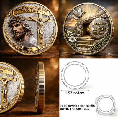 There Is No Greater Love Than This He Is Risen Gospel Relief Commemorative Token
