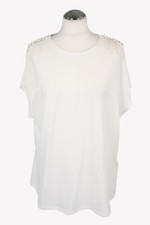 Twinset Milano Damen Oberteil Gr. 40 Weiß Baumwolle Oberteil Bluse Blouse Top