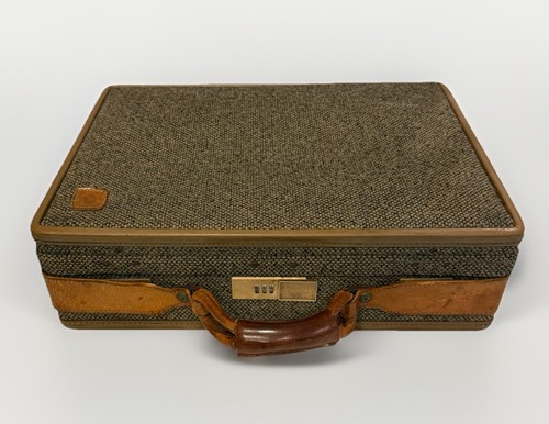 VTG Carry On Hartmann Tweed Leather Briefcase Working Combo Lock