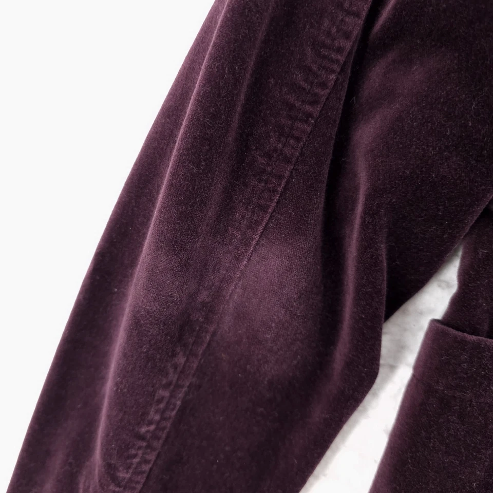 J. Chaqueta Blazer CREW Factory Escolar Terciopelo Púrpura 100% Algodón Talla MEDIANA Foto 4 de 4