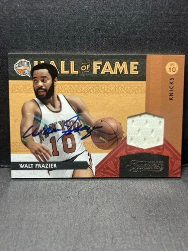 Walt Frazier Auto Patch Game Used 2009-10 Panini Timeless Treasures Hall HOF /25