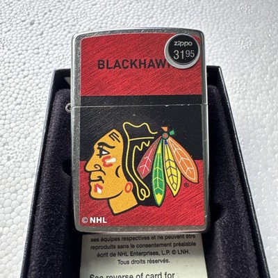 Zippo NHL Chicago Blackhawks Hockey Logo Lighter Silver - 48034