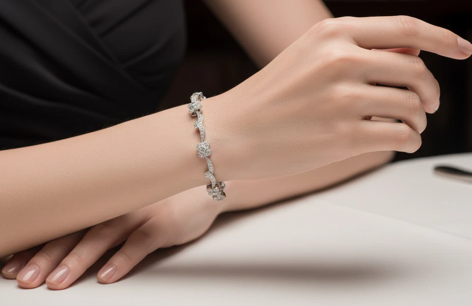  14K White Gold Diamond Tennis Bracelet  - Image 2 of 4