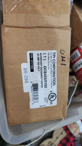 TPI Corporation DCS403/5100 Accessory Disconnect Switch 40 Amp 600 Volt Lot Of 2