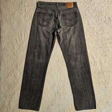 VTG 90s Levis 501 Jeans USA Made Mens 32x34 Black Faded Original Fit Denim