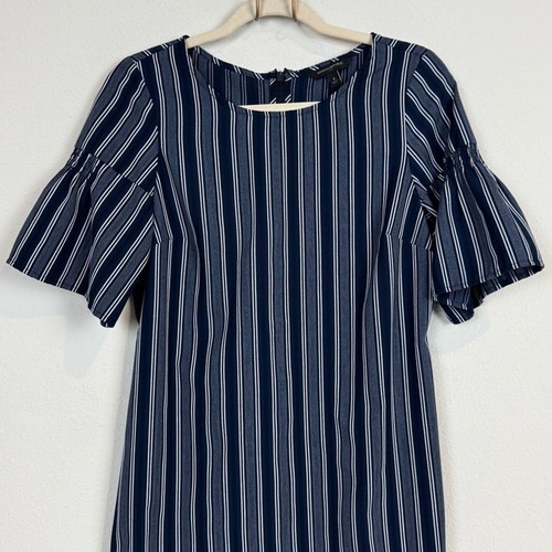 Banana Republic Factory Navy Striped Shift Mini Dress 6 - Picture 2 of 8