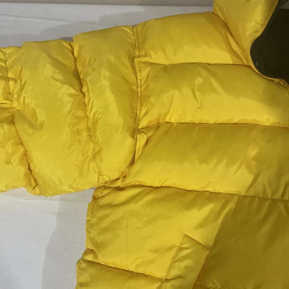 Chaqueta acolchada reversible First Down negra amarilla plumón de pato XL vintage años 90 Foto 3 de 4