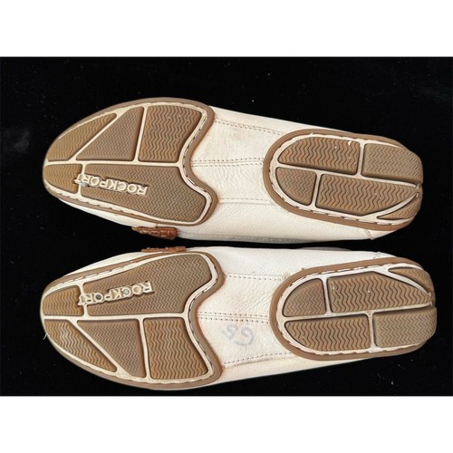 Rockport Women's Bayview White Tan Leather Penny Loafers Size 7 Casual Slip On - Picture 8 of 14