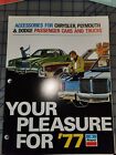1977 Chrysler Dodge Plymouth Car and Truck Accessories Parts Catalog ManualOpens in a new window or tabPre-Owned