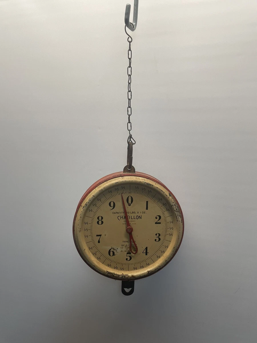 Pèse-personne Chatillon NY – Modèle Balance à Poisson – Laiton – 30 Lbs – Vintage USA