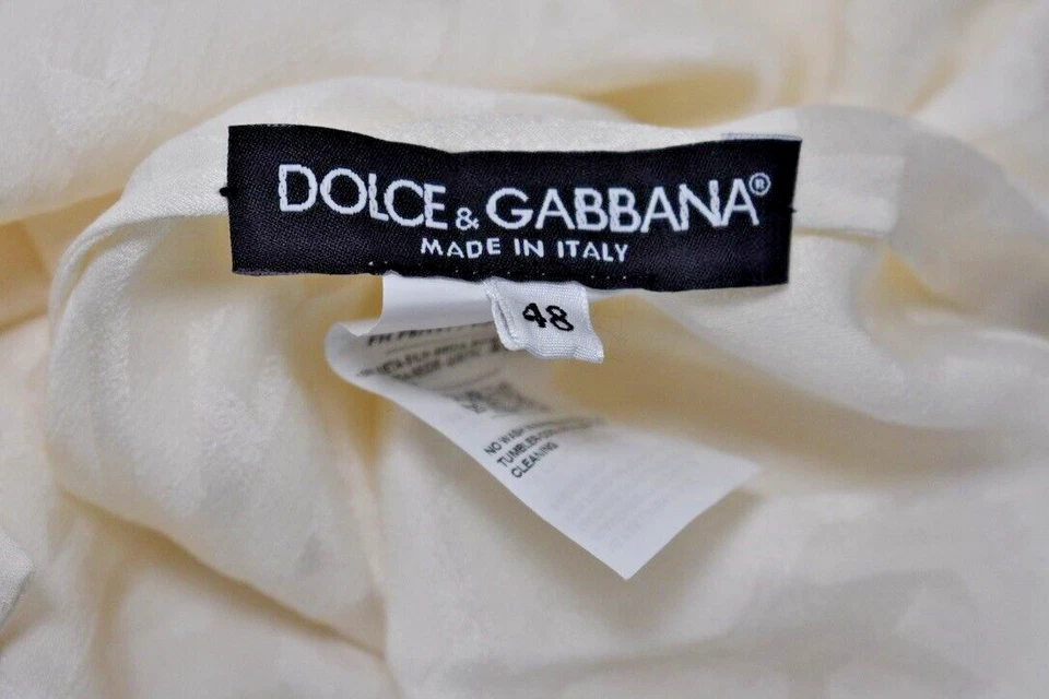 Blusa Top Dolce&Gabbana Off White Seda Para Mujer Talla Mediana/8US En Oferta Talla Foto 2 de 4