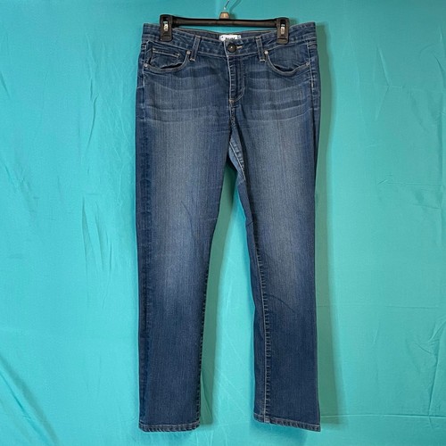 Jeans donna Paige Skyline dritto blu taglia 31 denim tasche zip denim - Foto 2 di 16