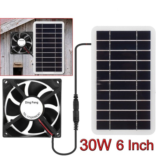 30W Solarpanel Ventilator Solar Abluftventilator für Hühnerstall & Gewächshaus - Bild 11 von 12
