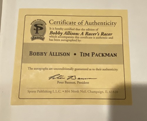 SEALED Bobby Allison “A Racers Racer” with Tim Packman leatherbound Book Ltd 500 - Picture 7 of 8