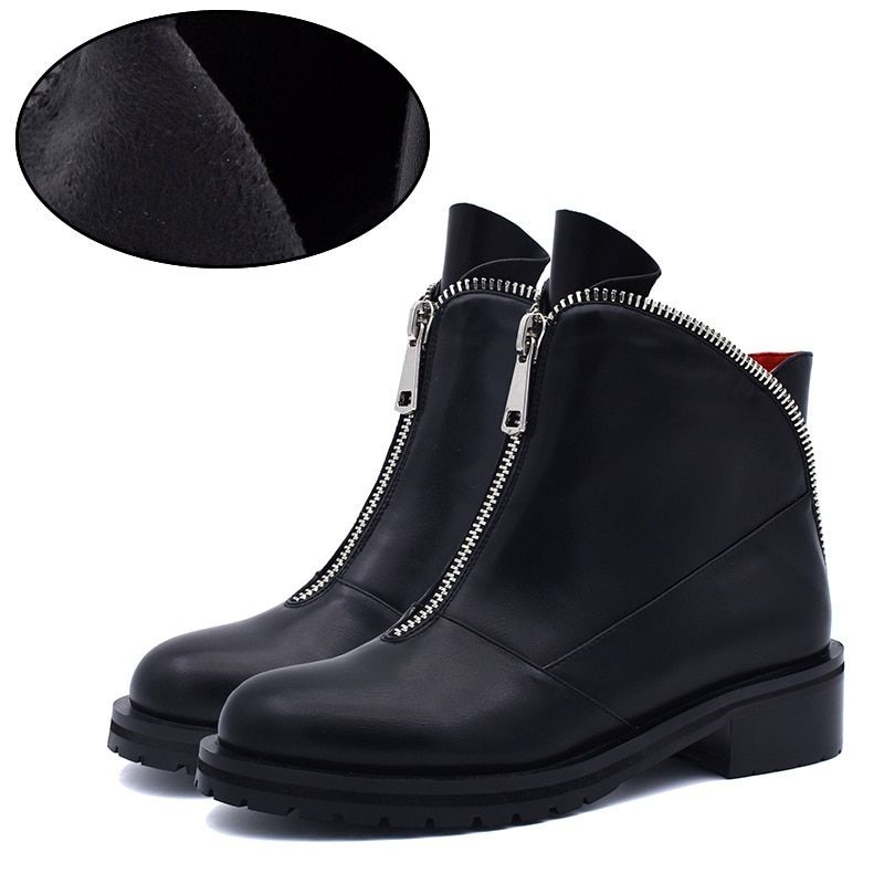 Damas Zapatos botas al tobillo tobillo tobillo con cremallera frontal Tacones de mujer punta rojoonda goma Otoño Invierno 72d49b Damas Zapatos botas al tobillo tobillo tobillo con cremallera frontal Tacones de mujer punta rojoonda goma Otoño Invierno 72d49b