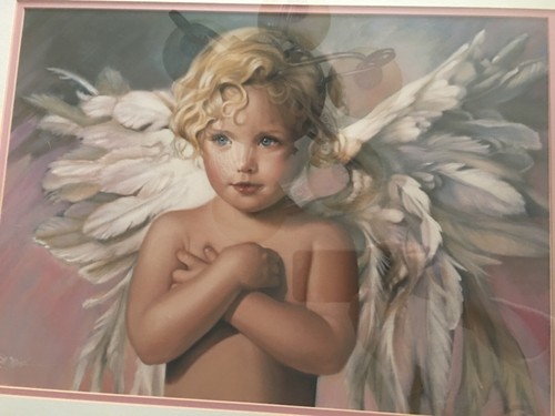 NANCY NOEL "GRACE" Engel gerahmter Druck | 20" x 25" | Vintage 1980er N.A. Noel - Bild 5 von 12